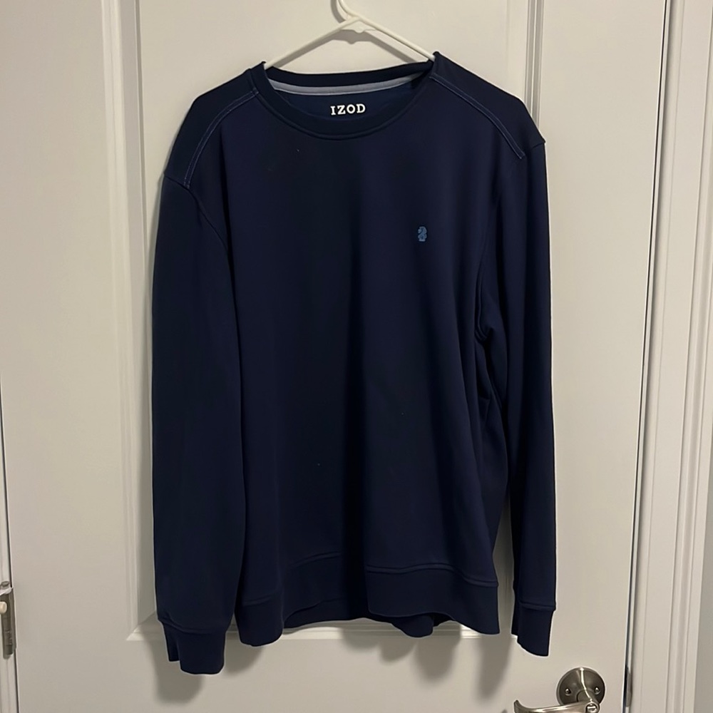 IZOD Advantage Fleece Crew Neck Sweater Men’s Large Navy Blue